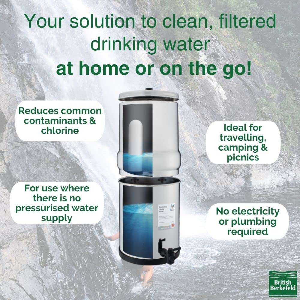 British Berkefeld® Stainless Steel Gravity System with Ultra Sterasyl Ceramic Filters (6 Litre)