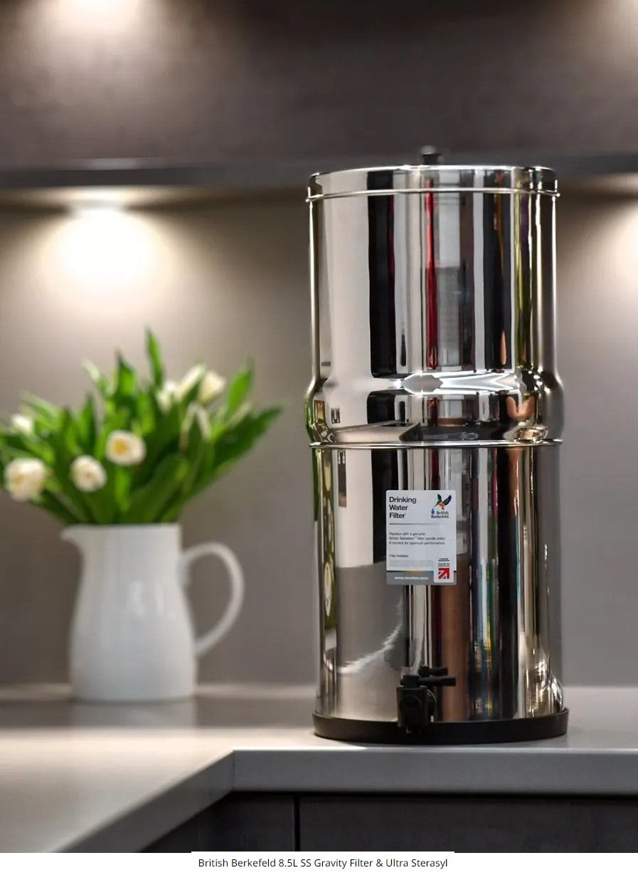 British Berkefeld® Stainless Steel Gravity System with Ultra Sterasyl Ceramic Filters (6 Litre)