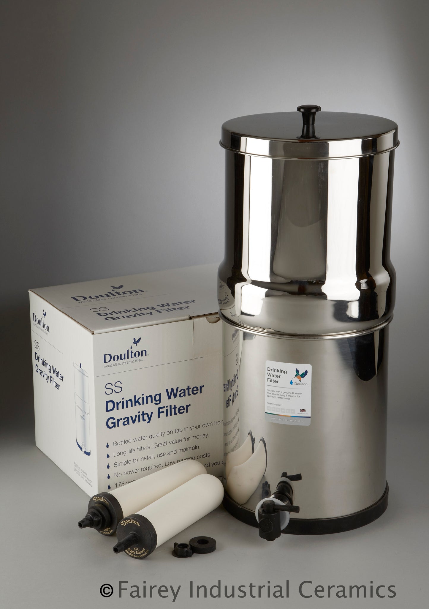 British Berkefeld® Stainless Steel Gravity System with Ultra Sterasyl Ceramic Filters (6 Litre)