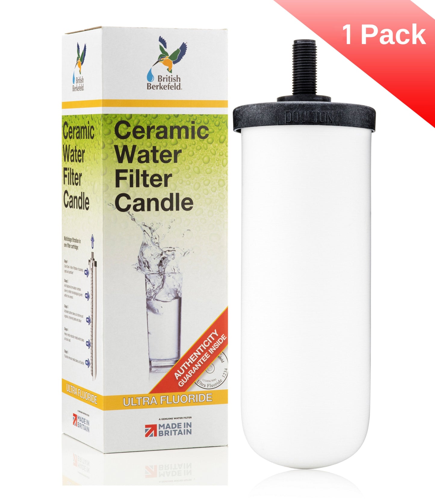 British Berkefeld® 7″ Ceramic Ultra Fluoride Water Filter - (ALL-IN-ONE FILTER)
